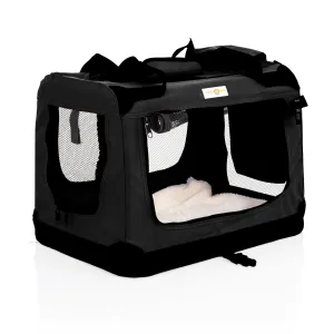 Fabric Dog Crate 50cm Black by Cozy Pet Puppy Carrier Cat Travel Cage Rabbit Model: FDC-XS-BLK