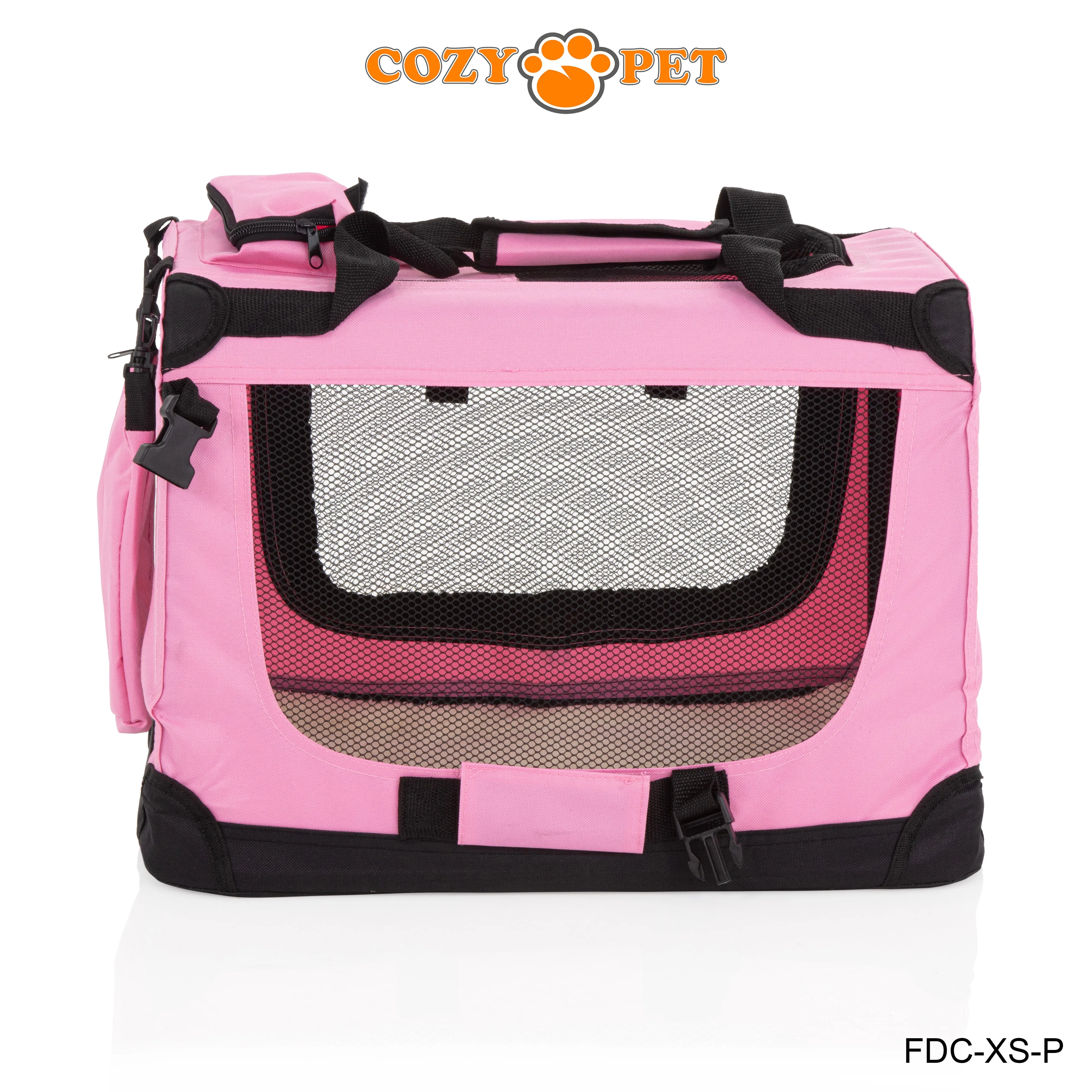 Fabric Dog Crate 50cm Pink by Cozy Pet Puppy Carrier Cat Travel Cage Rabbit Model: FDC-XS-P - RET - Customer Return 30% Discount.