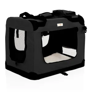 Fabric Dog Crate 60cm Black by Cozy Pet Puppy Carrier Cat Travel Cage Rabbit Model: FDC-S-BLK