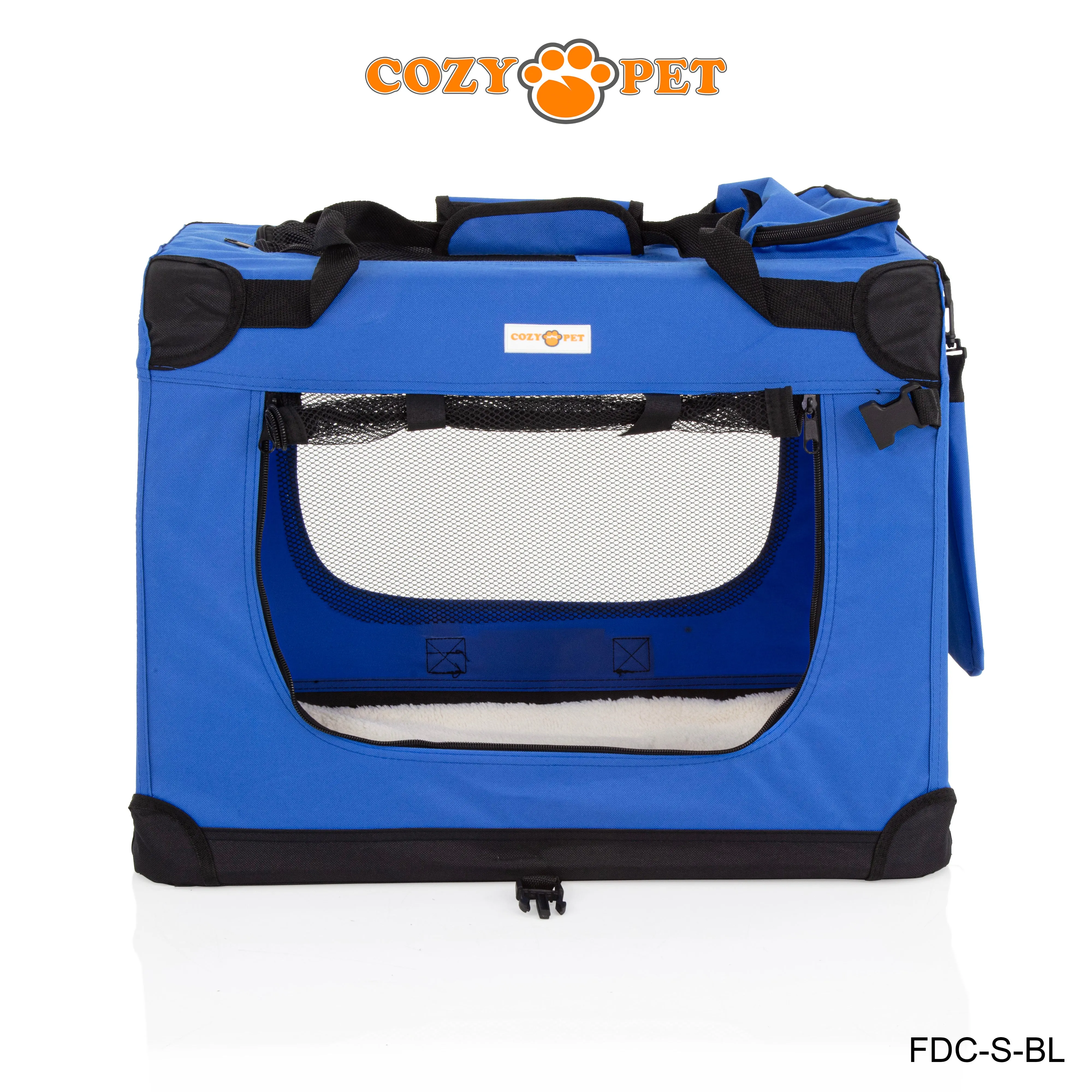 Fabric Dog Crate 60cm Blue by Cozy Pet Puppy Carrier Cat Travel Cage Rabbit Model: FDC-S-BL - RET - Customer Return 30% Discount.