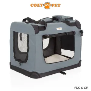 Fabric Dog Crate 60cm Grey by Cozy Pet Puppy Carrier Cat Travel Cage Rabbit Model: FDC-S-GR - RET - Customer Return 30% Discount.