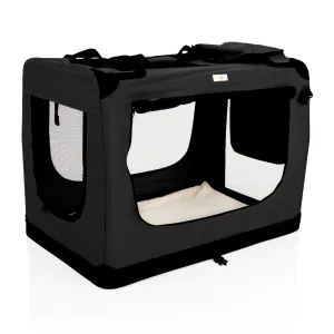 Fabric Dog Crate 82cm Black by Cozy Pet Puppy Carrier Cat Travel Cage Rabbit Model: FDC-L-BLK