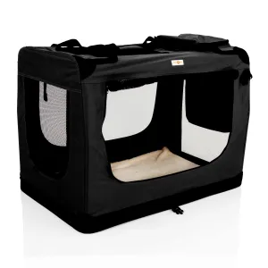 Fabric Dog Crate 90cm Black by Cozy Pet Puppy Carrier Cat Travel Cage Rabbit Model: FDC-XL-BLK