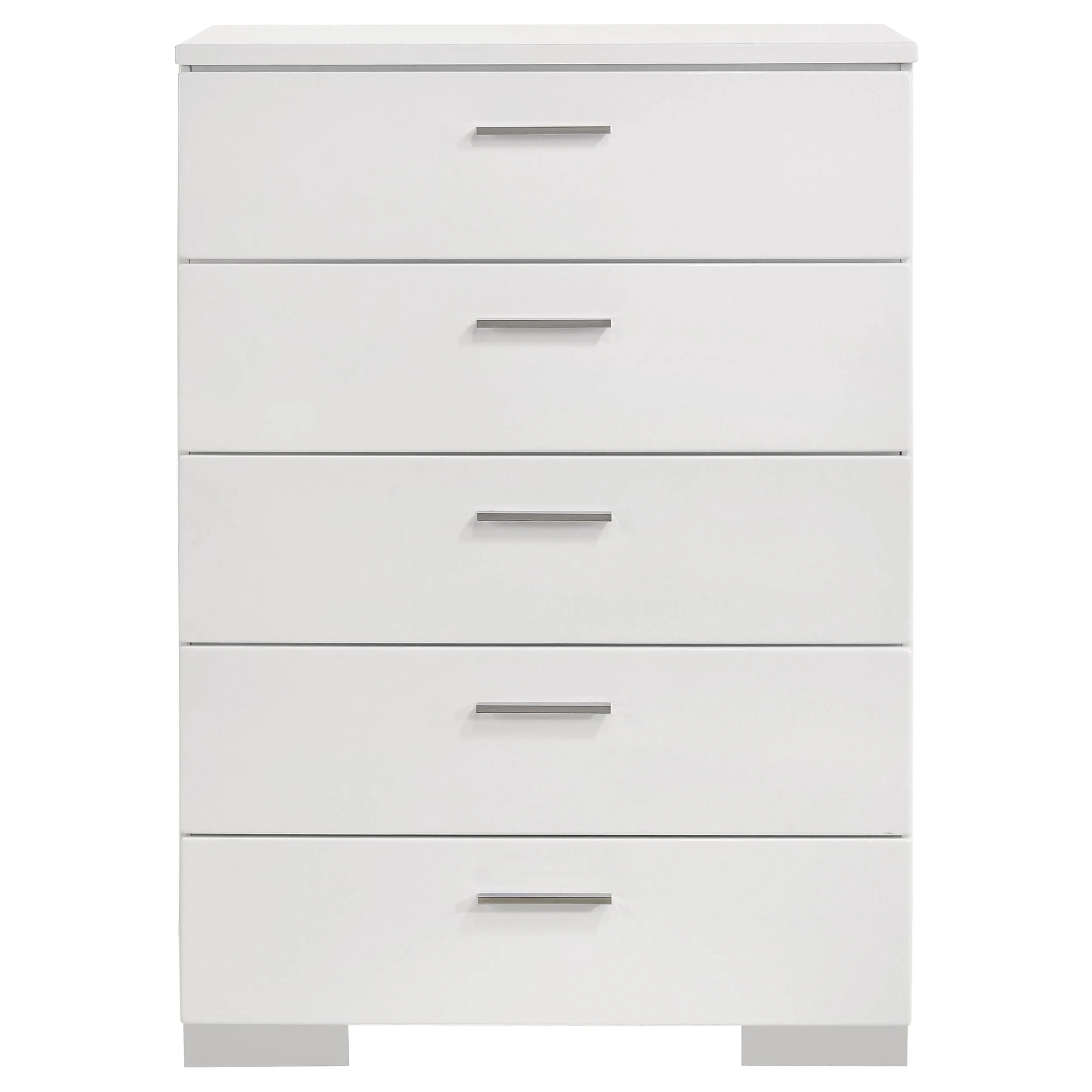 Felicity 5-piece Eastern King Bedroom Set White High Gloss