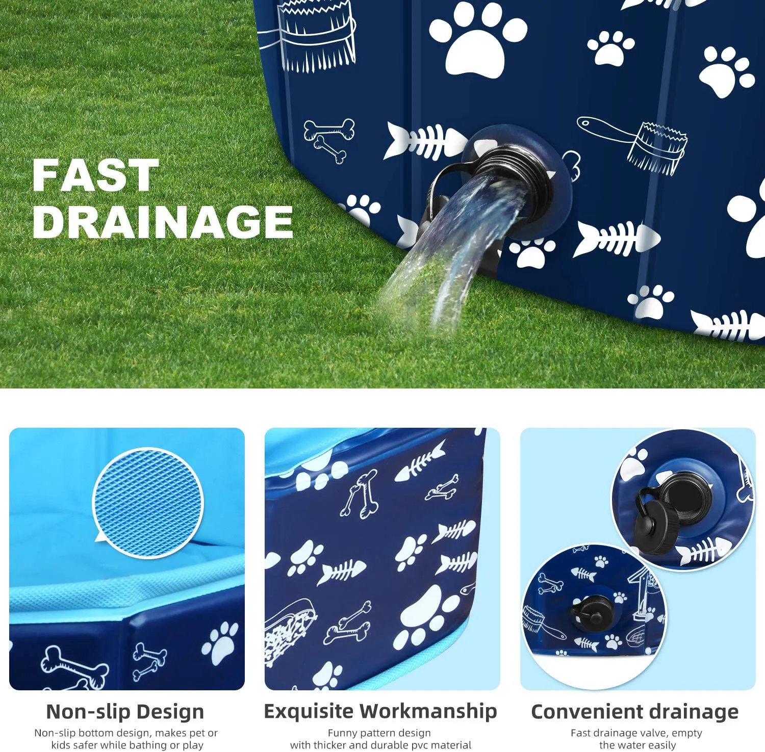 Foldable Dog Pool for Kids Baby