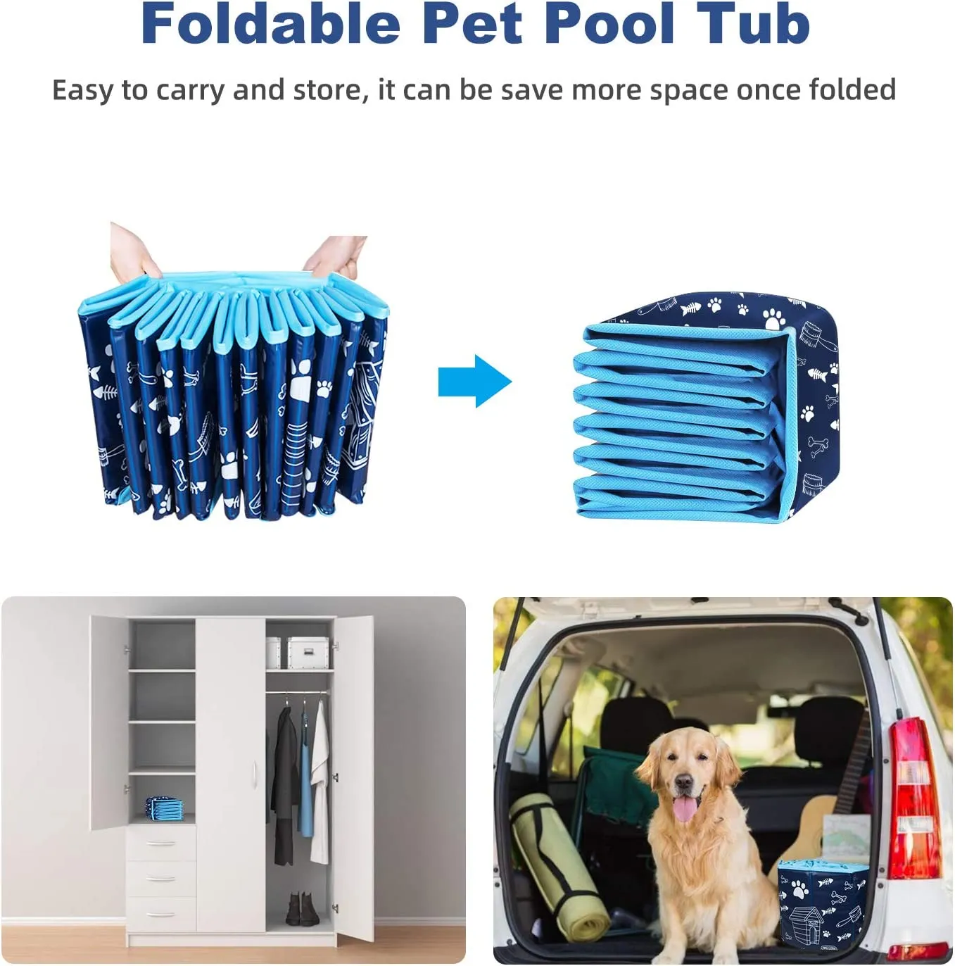 Foldable Dog Pool for Kids Baby
