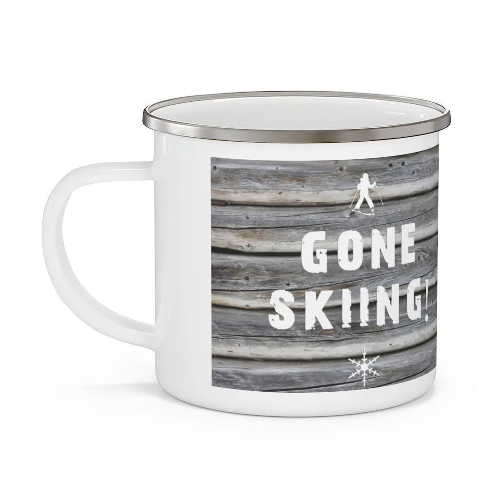 Gone Skiing - Enamel Camping Mug