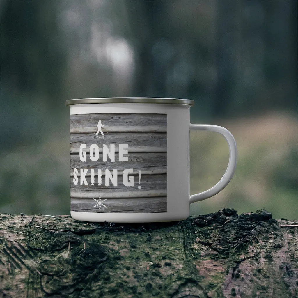 Gone Skiing - Enamel Camping Mug