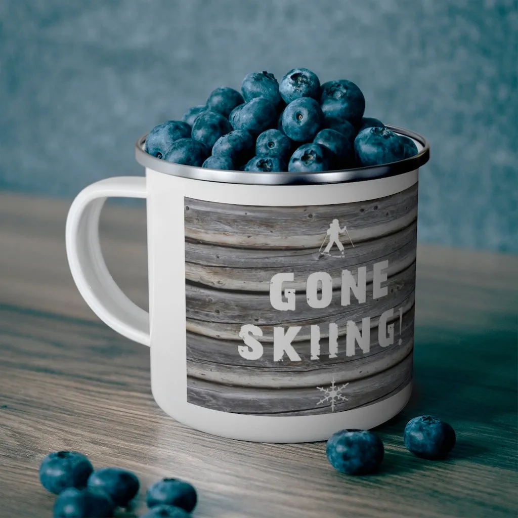 Gone Skiing - Enamel Camping Mug