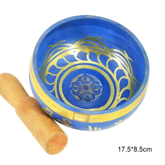 Handmade Nepalese Tibetan Buddha Singing Bowl Set with Mallet for Meditation Chakra Healing Prayer Yoga