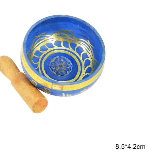 Handmade Nepalese Tibetan Buddha Singing Bowl Set with Mallet for Meditation Chakra Healing Prayer Yoga
