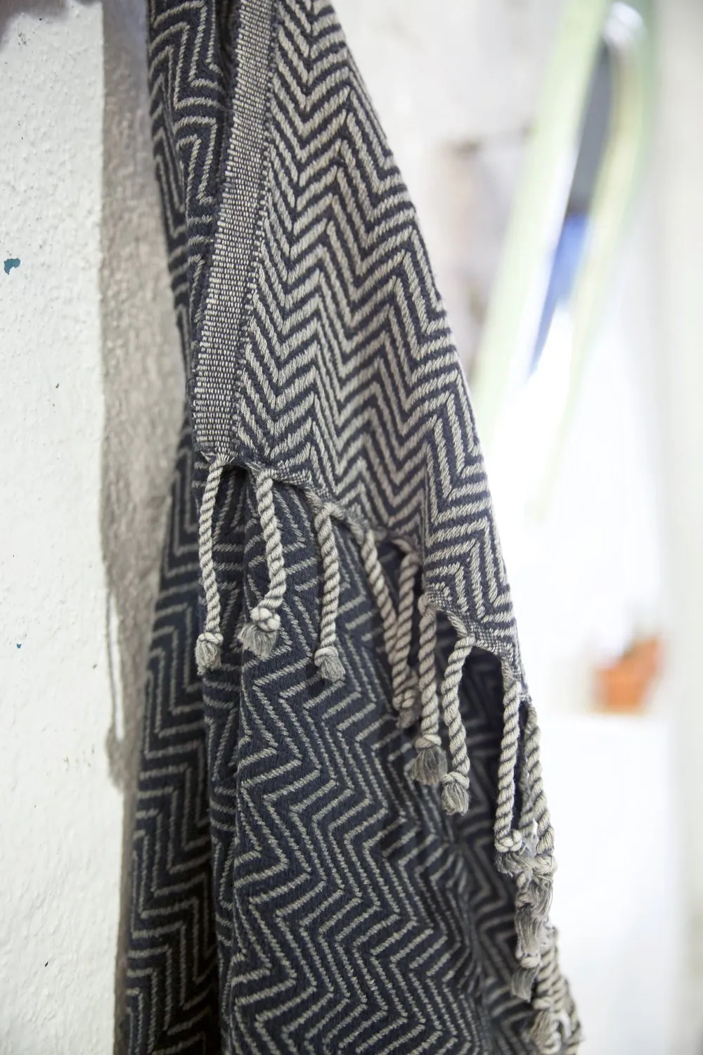 Handwoven Sabah Pestemal Towel in Black Stone (soft)
