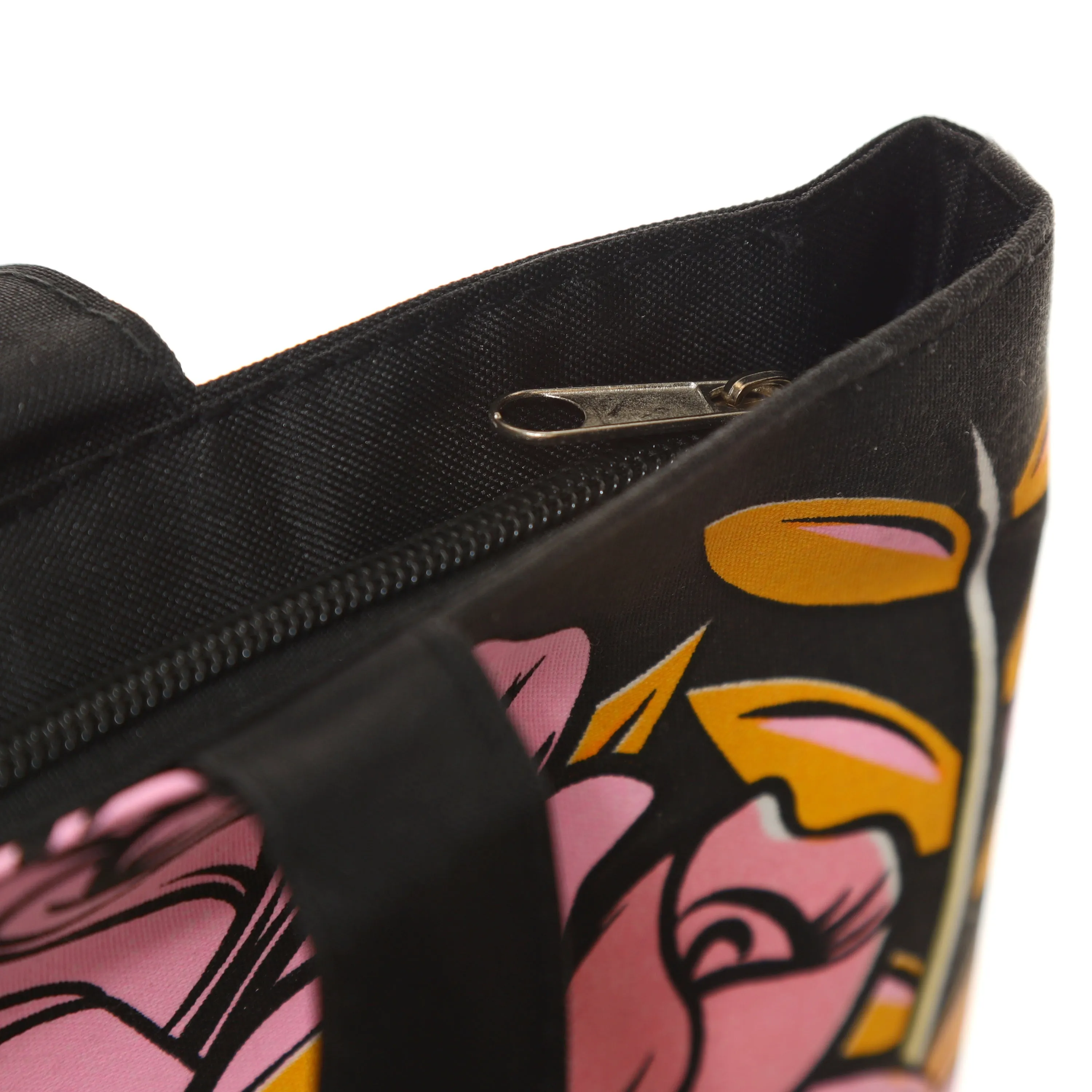 Handy Cotton Zip Up Shopping Bag - Skulls & Roses