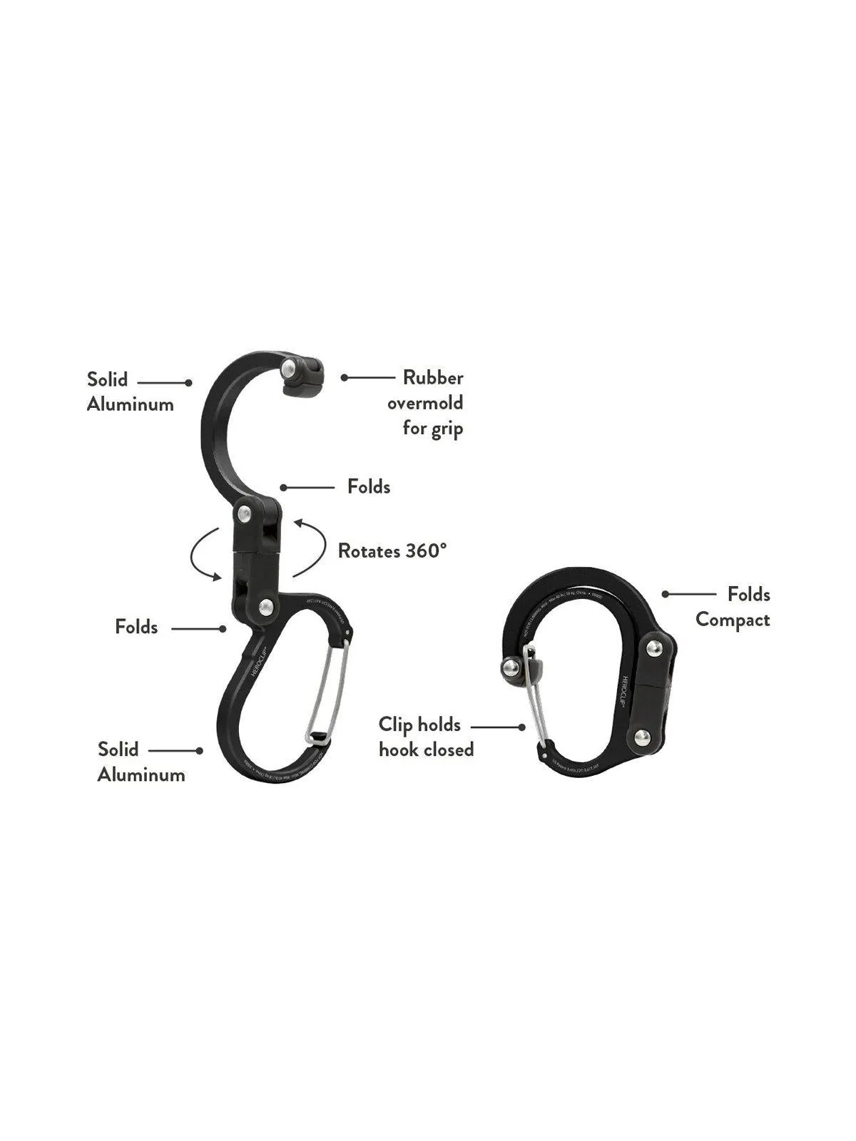 Heroclip Carabiner Mini Stealth Black