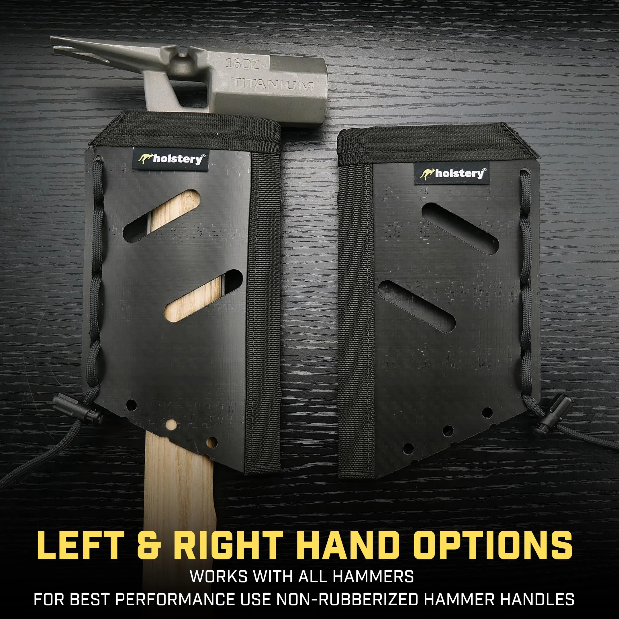 Holstery Jolly Roger | Clip-On Hammer and Tool Holster - Adjustable Tool Belt Holster Holds Hammers, Hatchet, or Mallet, Pliers, Square, Screwdriver, Flat Bar Right Side
