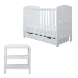 Ickle Bubba Coleby Mini 2 Piece Furniture & Under Drawer White