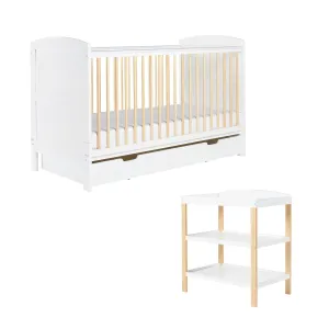 Ickle Bubba Coleby Scandi Classic 2 Piece Furniture Set and Under Drawer White