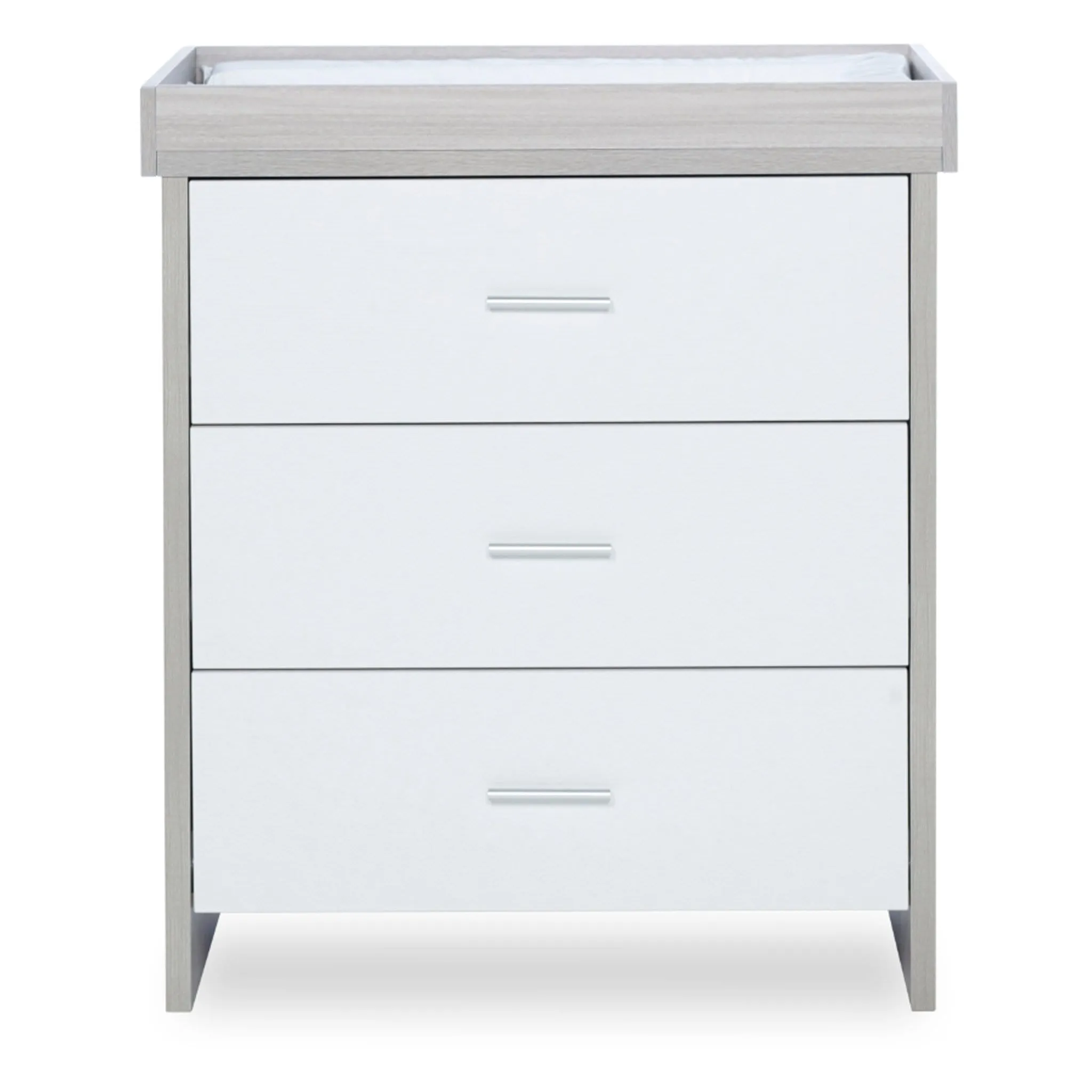 Ickle Bubba Pembrey 3 Piece Nursery Room Set & Under Drawer Ash Grey & White