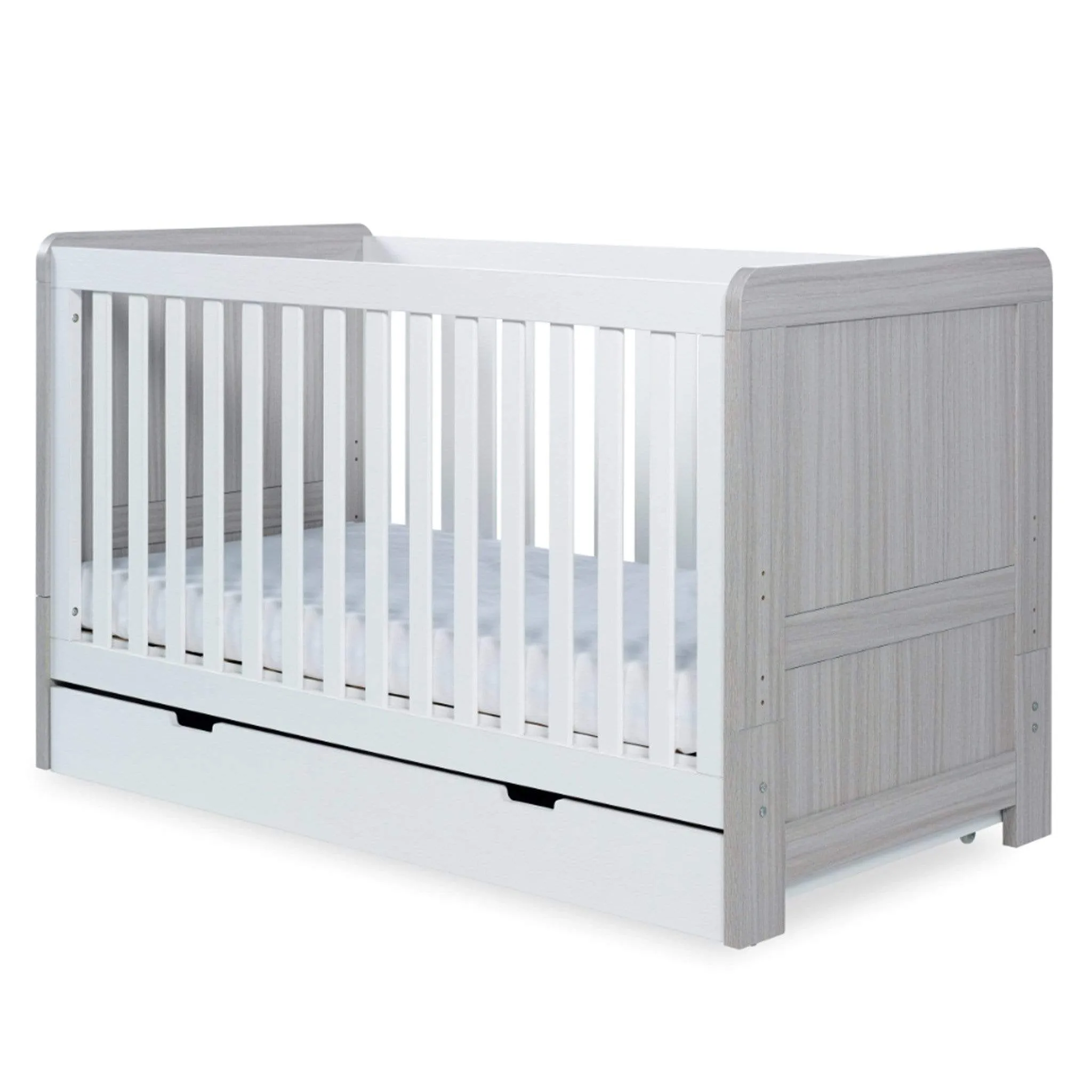 Ickle Bubba Pembrey 3 Piece Nursery Room Set & Under Drawer Ash Grey & White