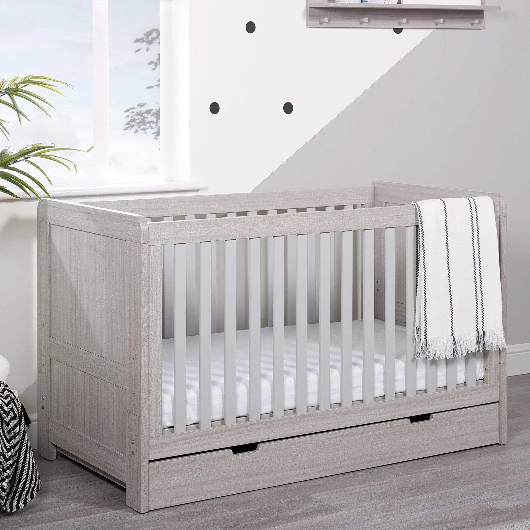 Ickle Bubba Pembrey 3 Piece Nursery Room Set & Under Drawer Ash Grey