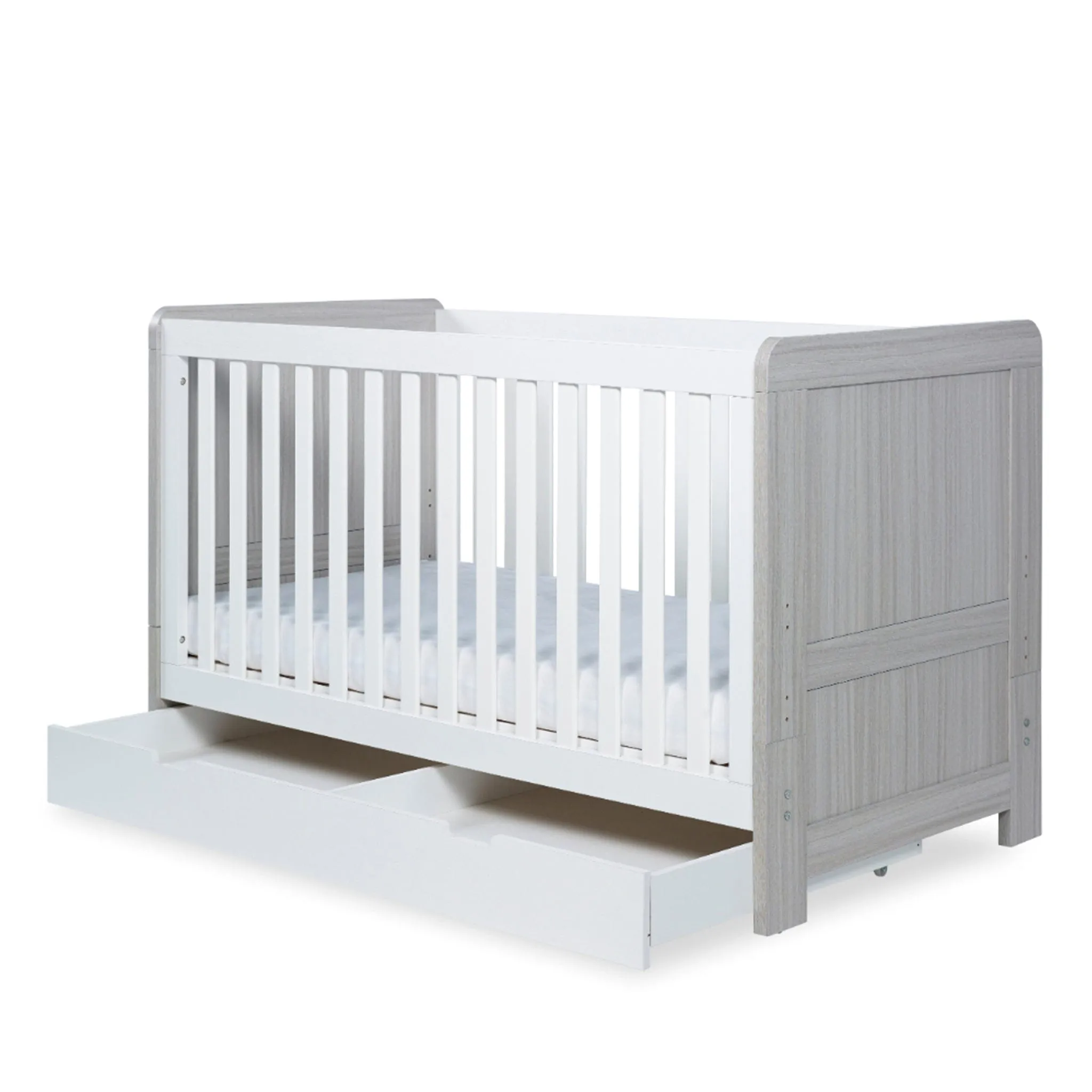 Ickle Bubba Pembrey 4 Piece Furniture Set and Under Drawer Ash Grey & White
