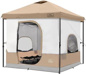 KAMPKEEPER 6 Person Camping Tent, 10x10 Pop Up Canopy Tent with Camping Cube, Converts 10'x10' Straight Leg Canopy into Camping Inner Tent–Fully Vented Roof(Canopy & Frame Included)