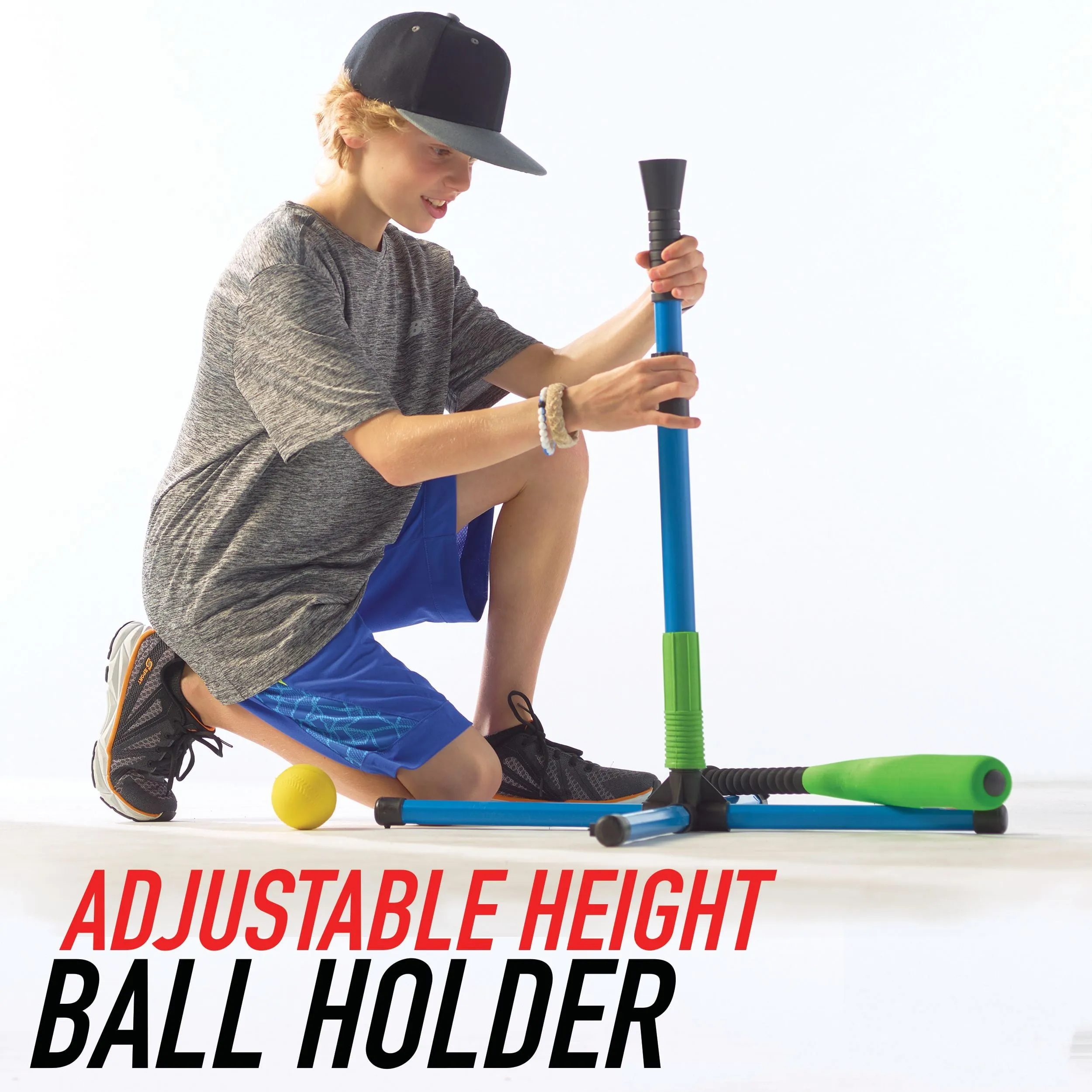 Kids Batting Tee 3-in-1 T-Ball Baseball Softball Youth Trainer Bat Set Hitting