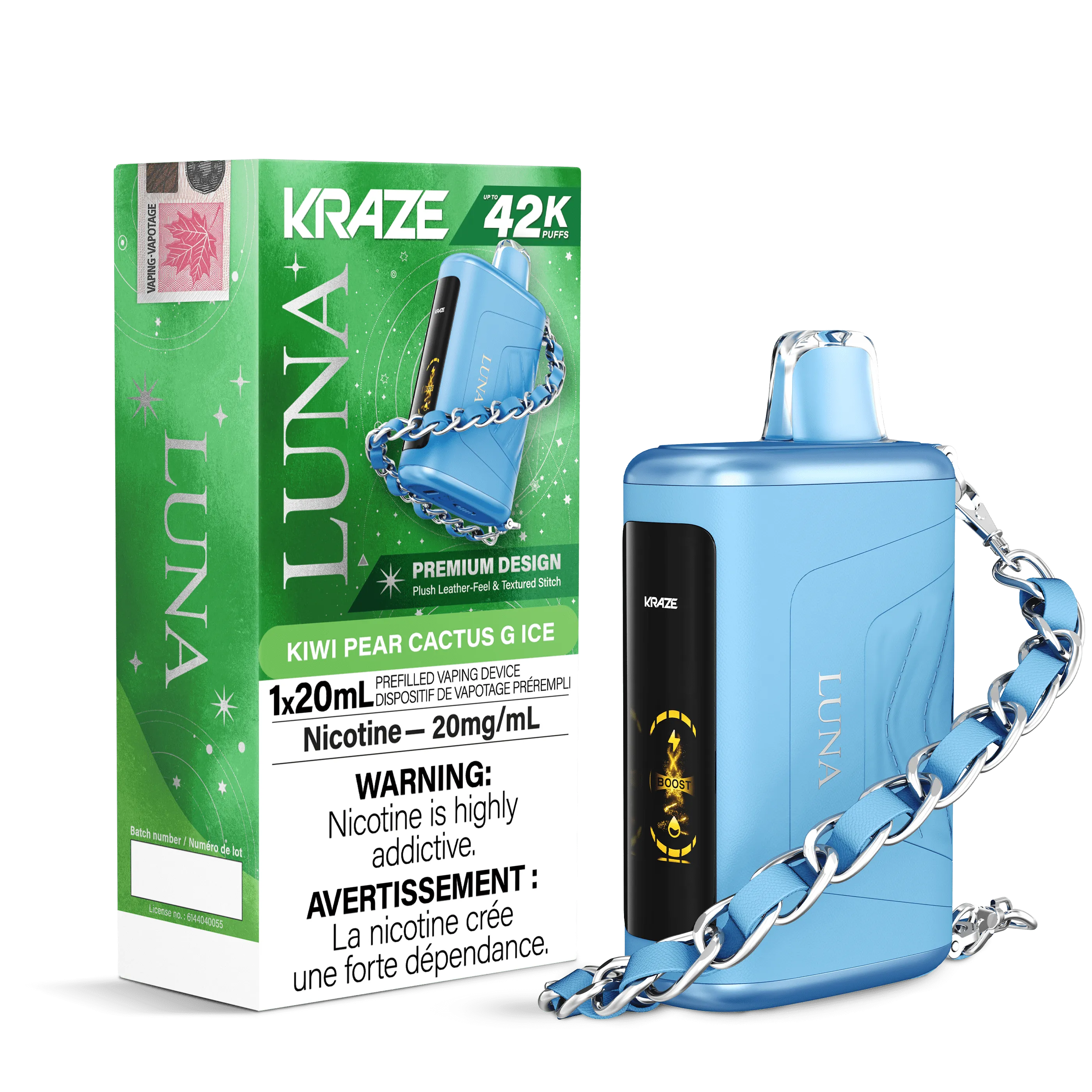 Kraze Luna - Kiwi Pear Cactus G Ice Disposable Vape