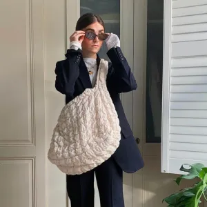 Large Capacity Bag Lady Pattern Cloud Fold Bag