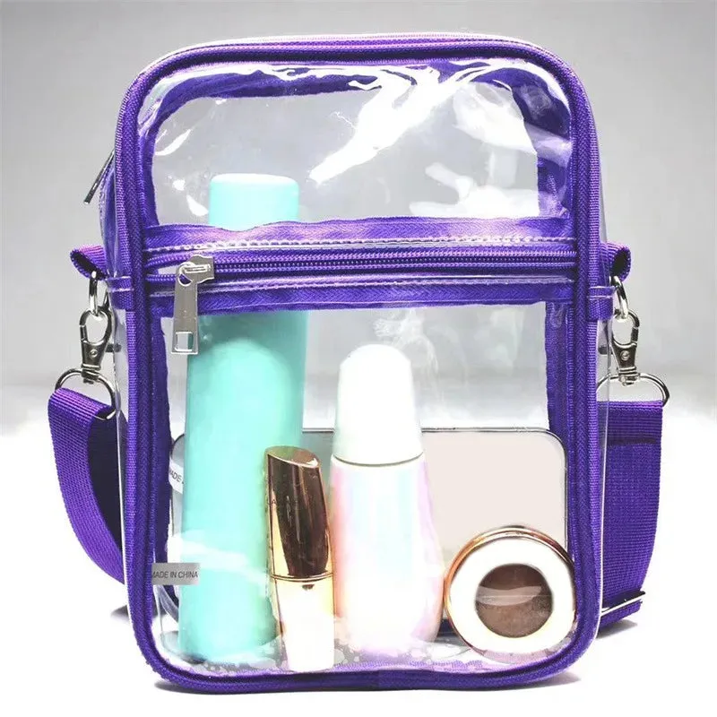Large Clear Messenger Bag: Adjustable Shoulder Strap Sports Shoulder Bag For Work, Business, & Traveling