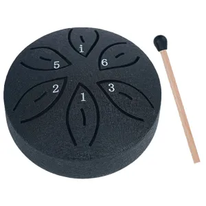 Leaf Design 3inch, 6-tone Mini Steel Tongue Drum   FREE Mallet and Storage Bag