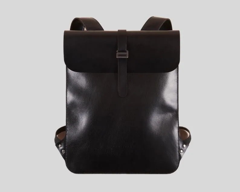 Leather Rolltop Backpack