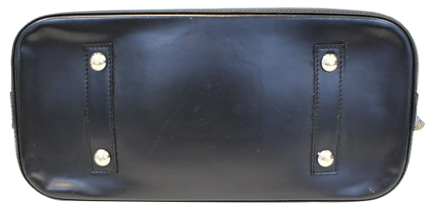 LOUIS VUITTON Black Epi Leather Alma GM Satchel Bag