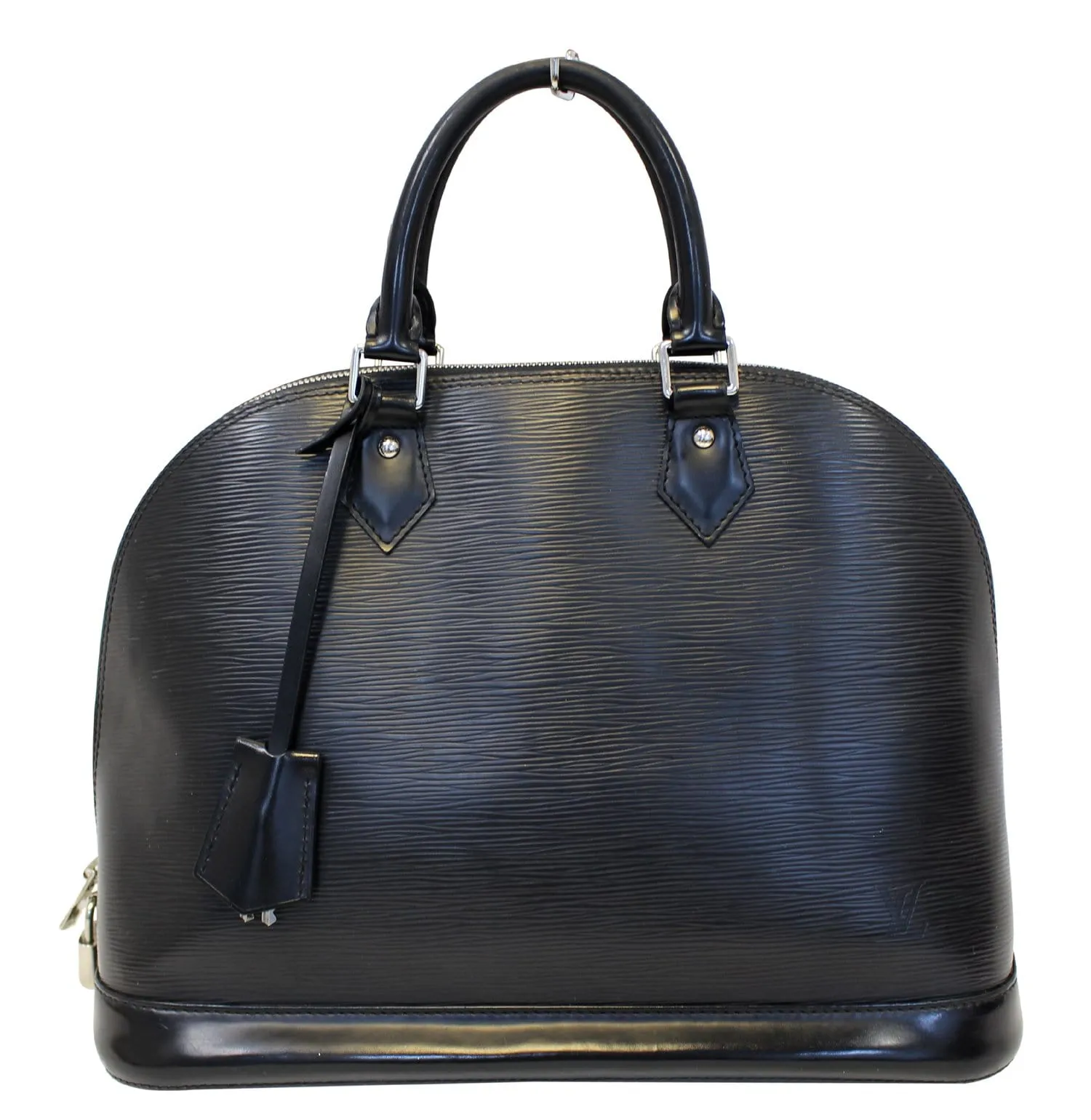 LOUIS VUITTON Black Epi Leather Alma GM Satchel Bag