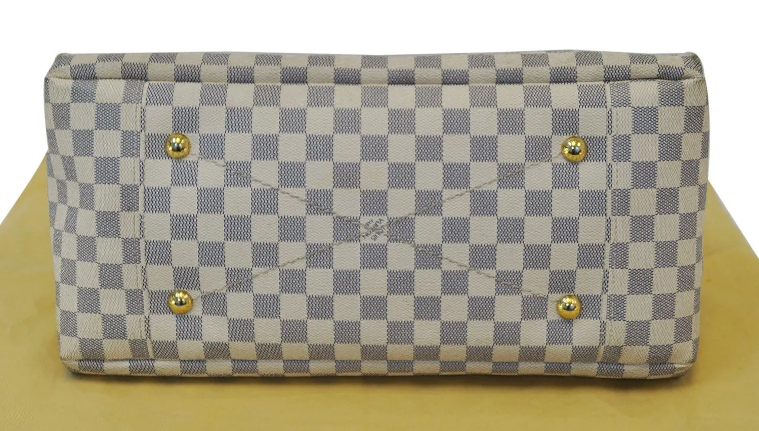 LOUIS VUITTON Damier Azur Artsy MM White Shoulder Bag