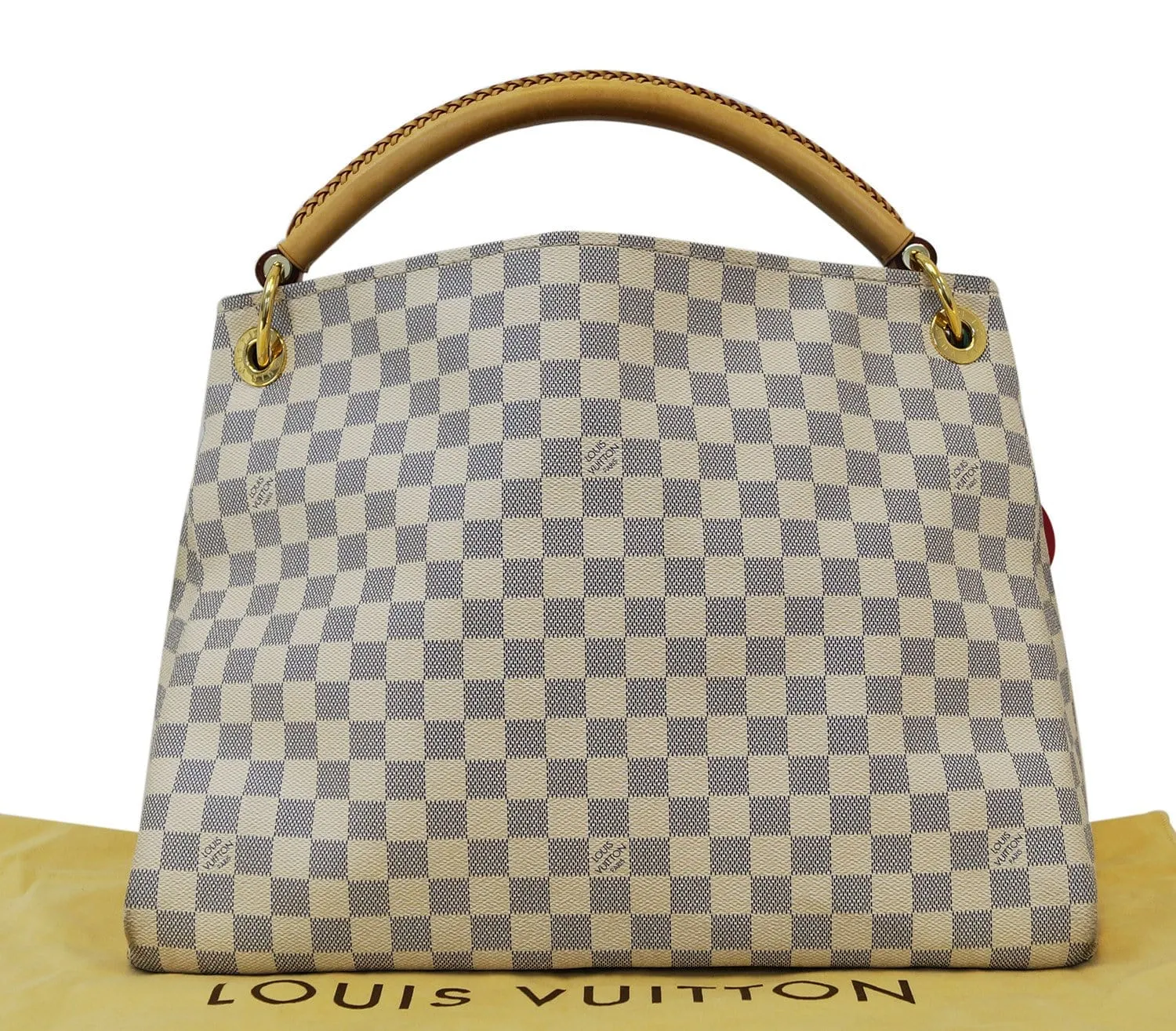 LOUIS VUITTON Damier Azur Artsy MM White Shoulder Bag