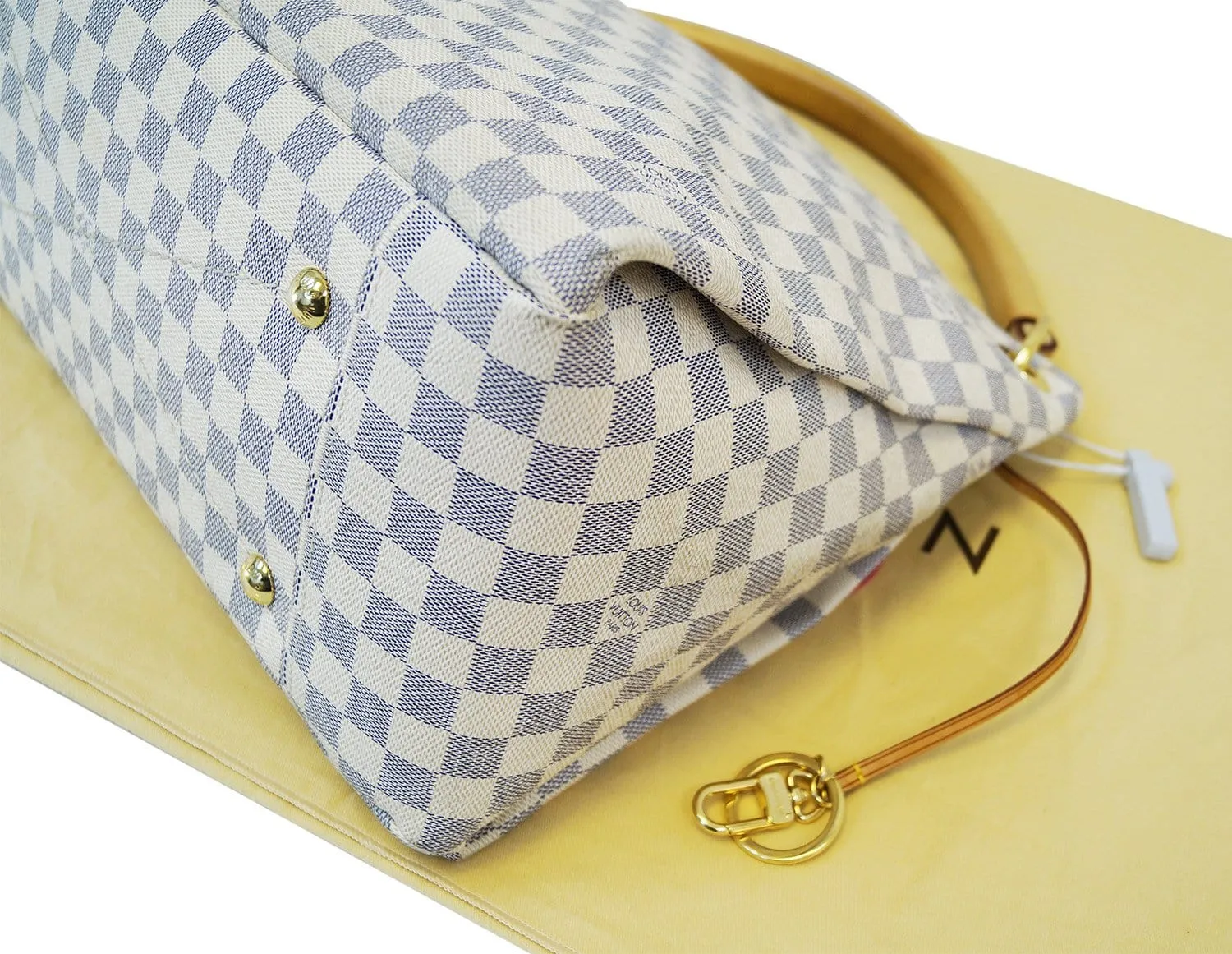 LOUIS VUITTON Damier Azur Artsy MM White Shoulder Bag