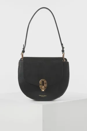 Luella Grey Mildred Saddle Crossbody Black