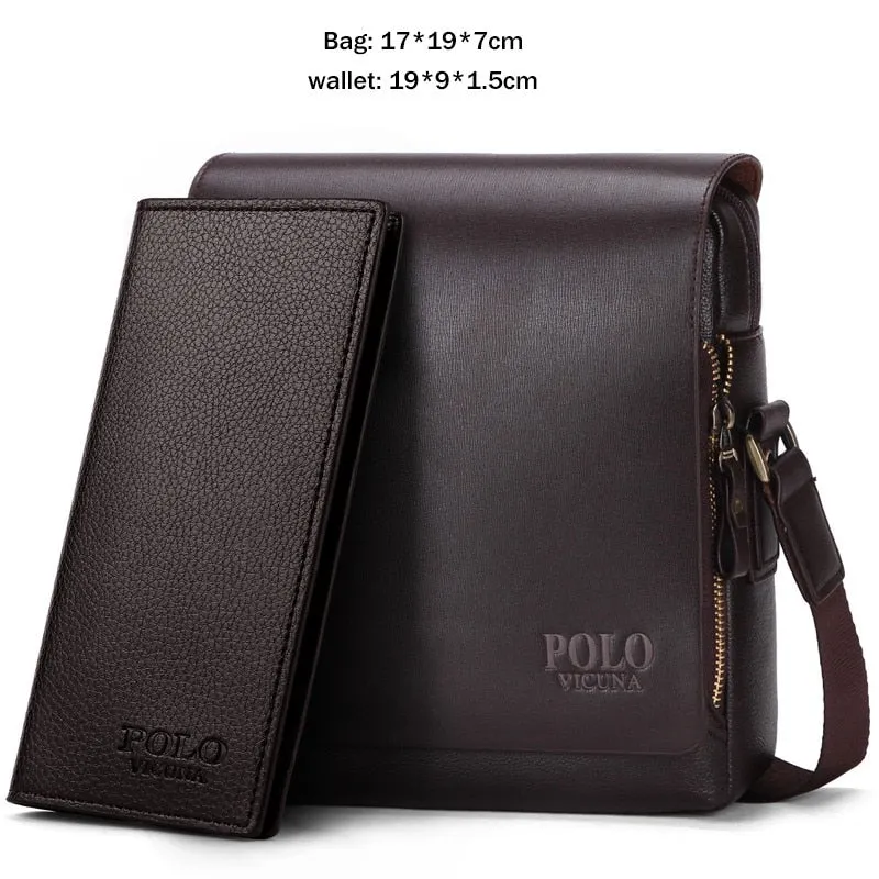 Men's Crossbody Collection 2019 VICUNA POLO New Arrival Fashion Business Leather Men Messenger Bags Promotional Small Crossbody Shoulder Bag Casual Man Bag
