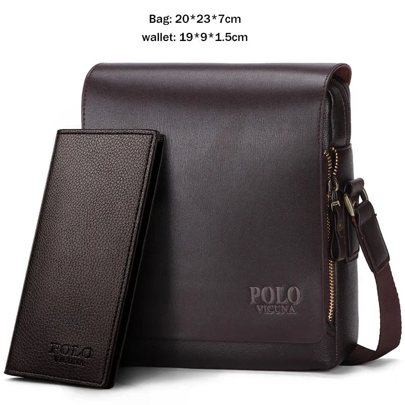 Men's Crossbody Collection 2019 VICUNA POLO New Arrival Fashion Business Leather Men Messenger Bags Promotional Small Crossbody Shoulder Bag Casual Man Bag