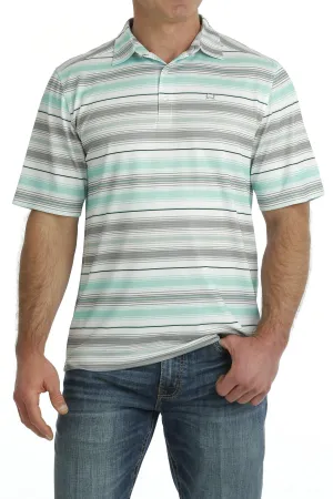 MENS MINT STRIPE ARENAFLEX POLO SHIRT