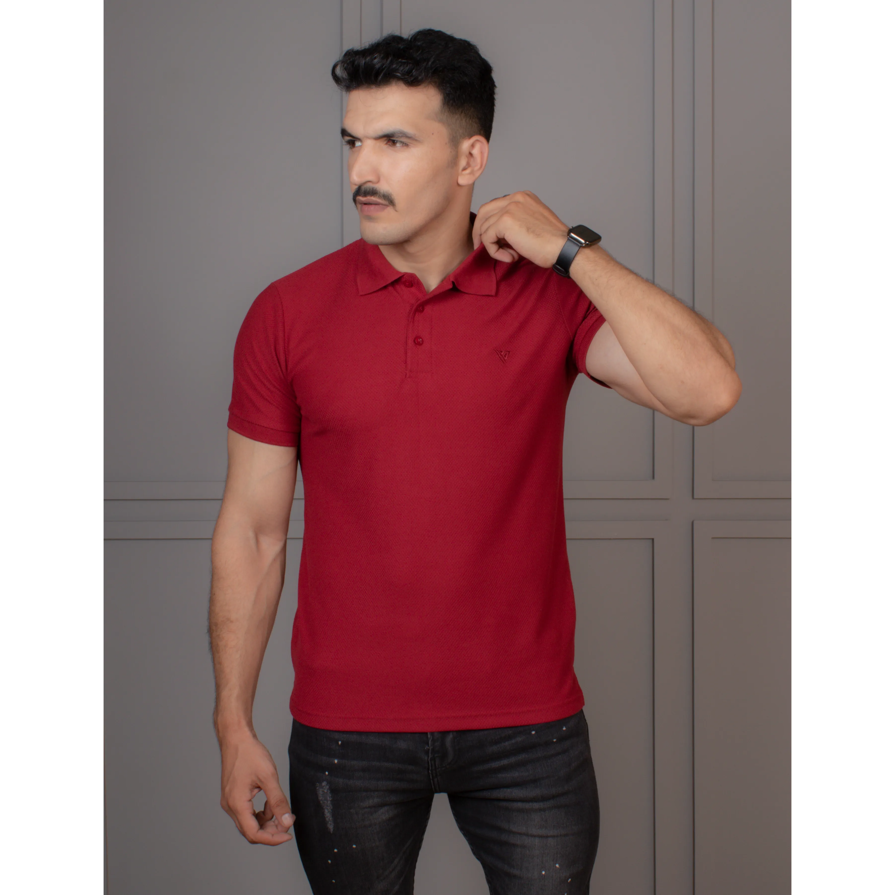 Men's Popcorn Half Sleeve Polo Code-B