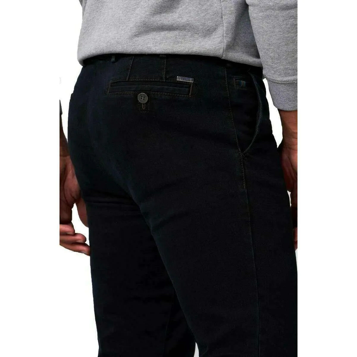 Meyer Roma Regular Denim Chinos - Blue Black