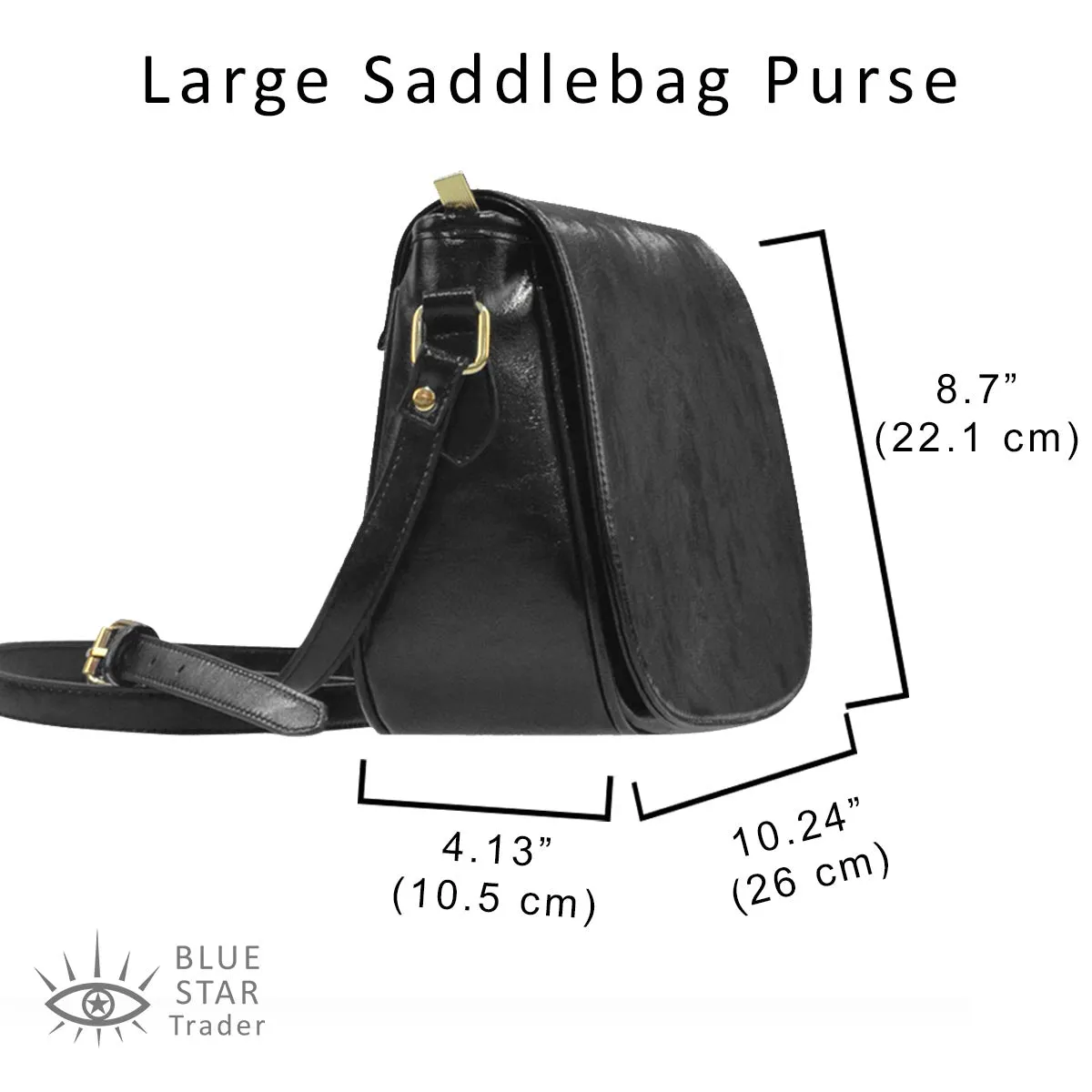 Moon and Amethyst Crystals Witchy Saddlebag Crossbody Purse