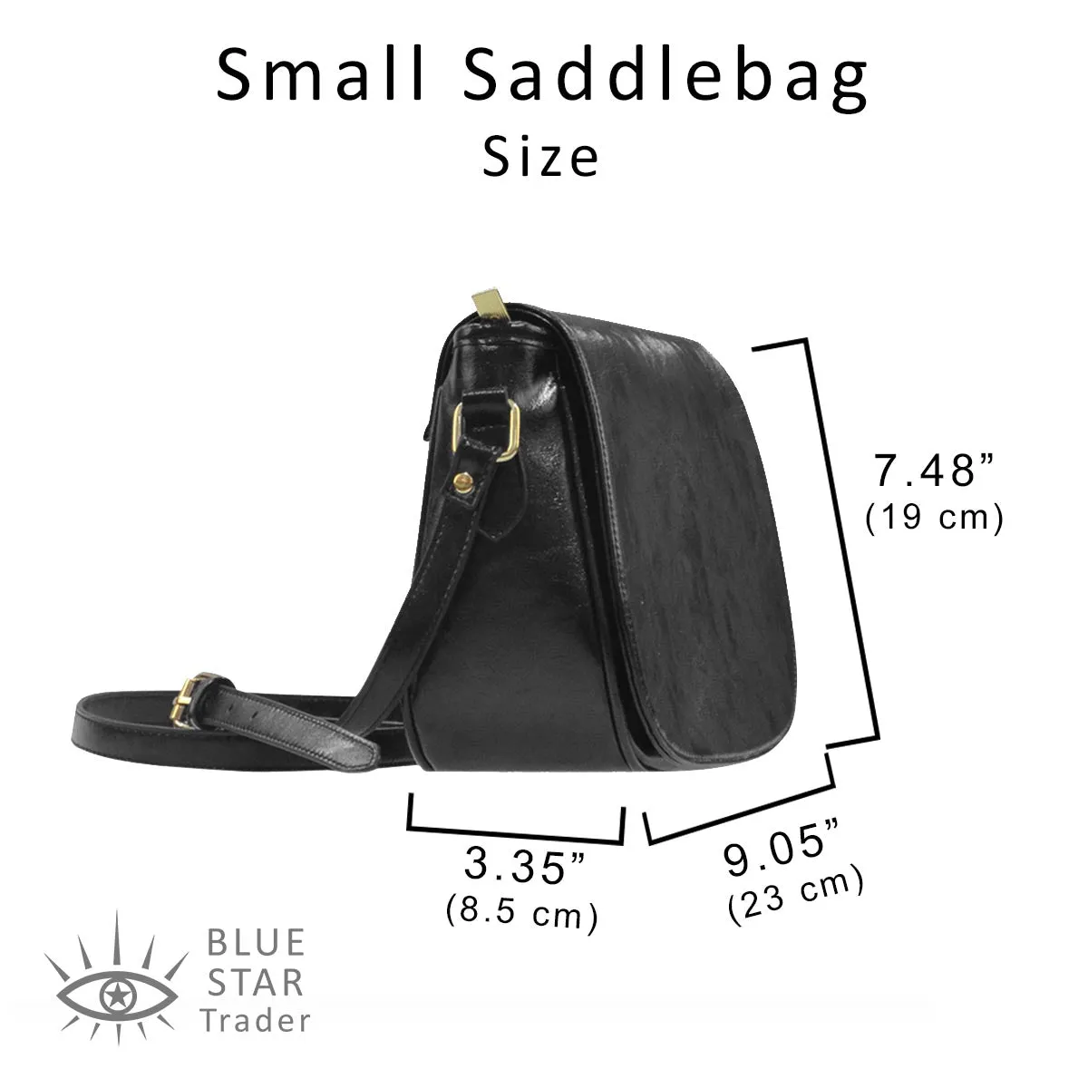 Moon and Amethyst Crystals Witchy Saddlebag Crossbody Purse