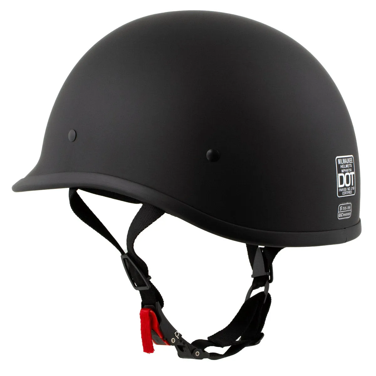 MPH9750DOT Dot Approved Matte Black 'Polo' Half Motorcycle Face Motorcycle Half Motorcycle Helmet for Men and Women  Biker