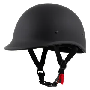 MPH9750DOT Dot Approved Matte Black 'Polo' Half Motorcycle Face Motorcycle Half Motorcycle Helmet for Men and Women  Biker