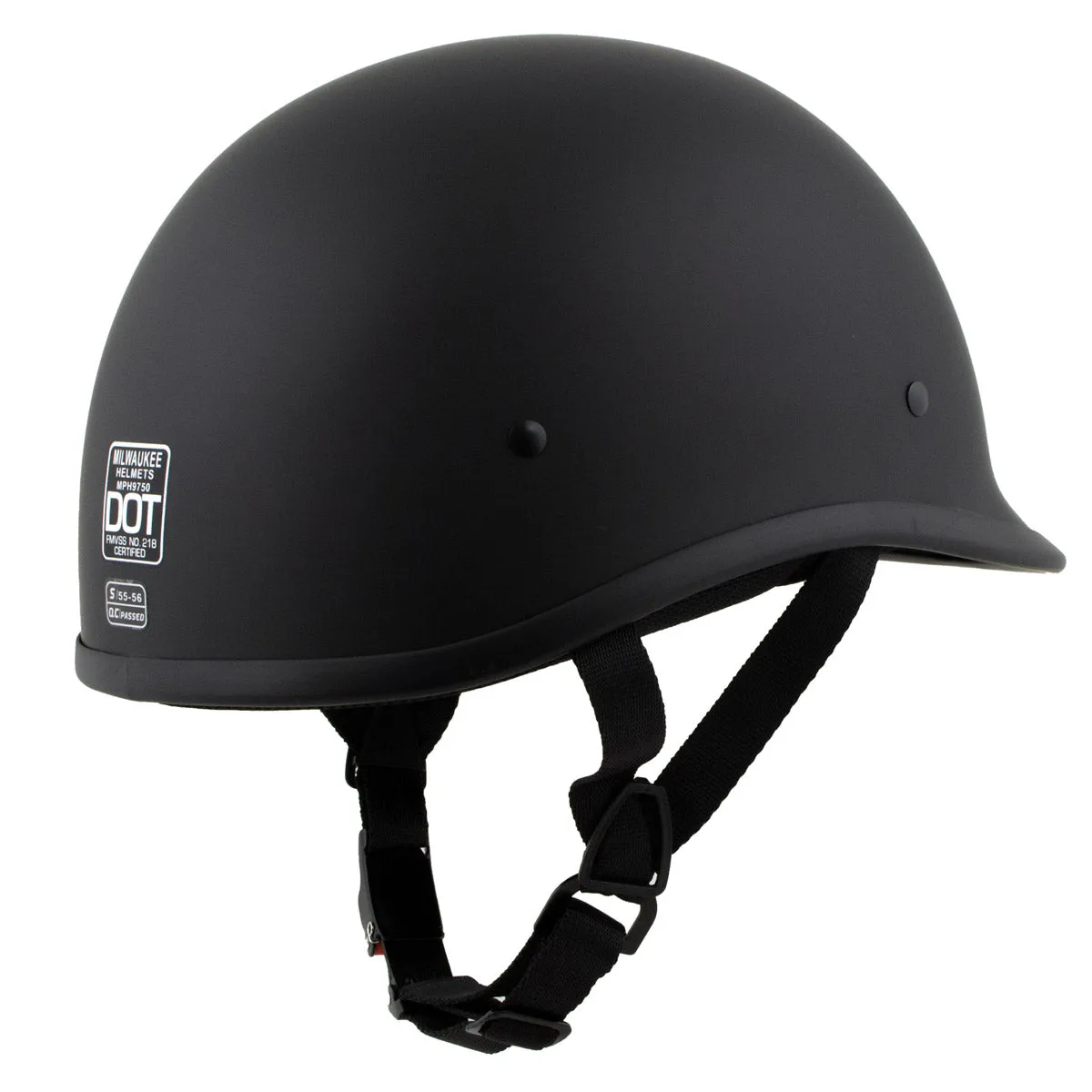 MPH9750DOT Dot Approved Matte Black 'Polo' Half Motorcycle Face Motorcycle Half Motorcycle Helmet for Men and Women  Biker