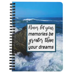 Never Let Your Memories Be Greater Than Your Dreams | Travel Notebook | Travel the World | Travel Journal