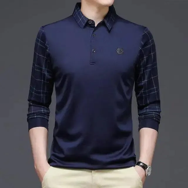 New Fashion Men Polo Shirts Long Sleeve